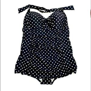 Merona Polka Dot One Piece Swimsuit Size Xl - image 1